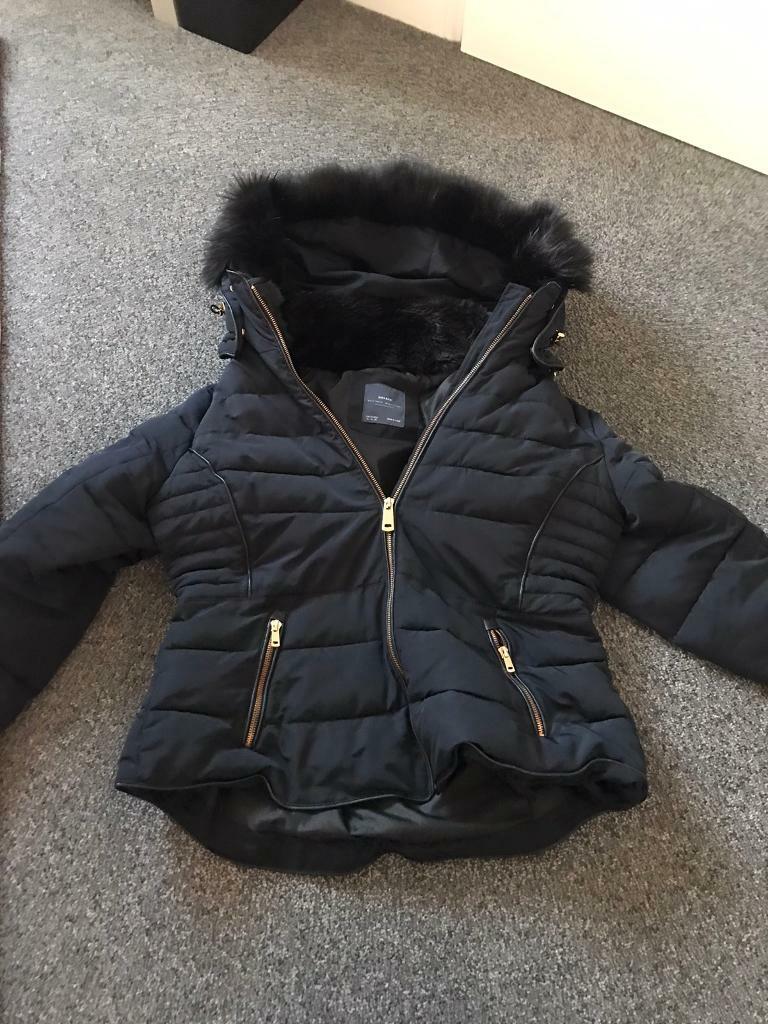 zara navy puffer jacket